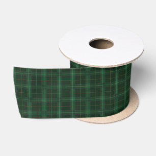 Plaid Tartan Green Check Clan Walsh Birthday Satin Ribbon