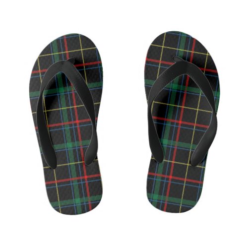 plaid tartan kids flip flops