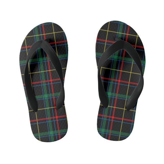 plaid tartan kids flip flops (Footbed)