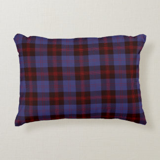  plaid tartan navy blue red accent pillow