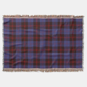 plaid tartan navy blue red throw blanket