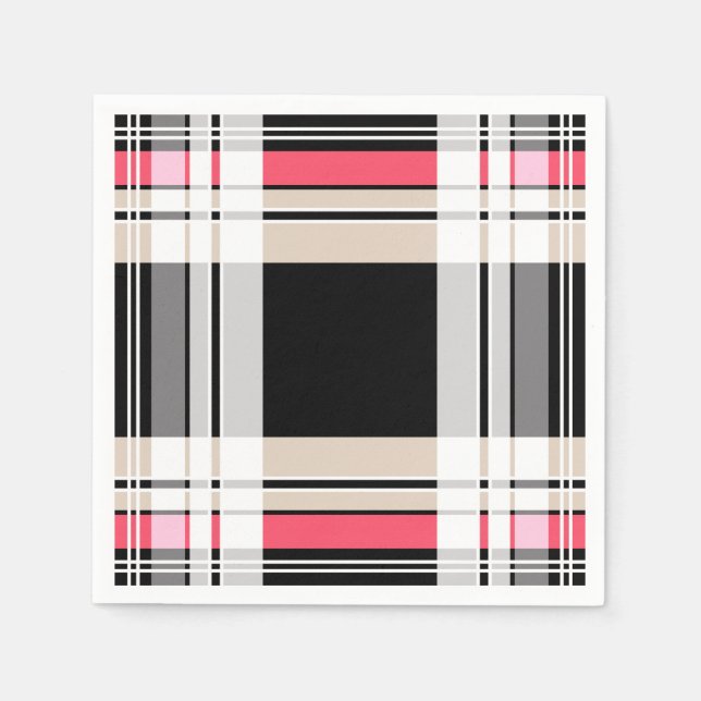 Plaid , tartan paper napkins (Front)
