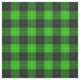Custom Green And Black Tartan Fabric