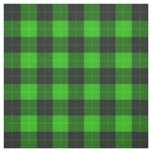 Plaid /tartan pattern green and Black Fabric