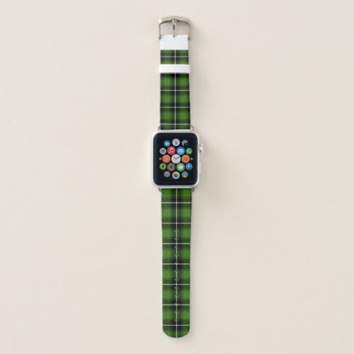 Plaid Tartan Pattern In Green And Black Apple Watch Band