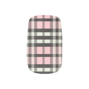 Plaid Tartan Pattern Minx baby pink) Nail Art