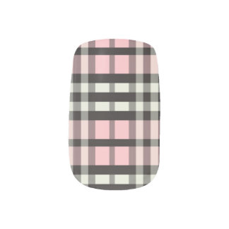 Plaid Tartan Pattern Minx baby pink) Nail Art