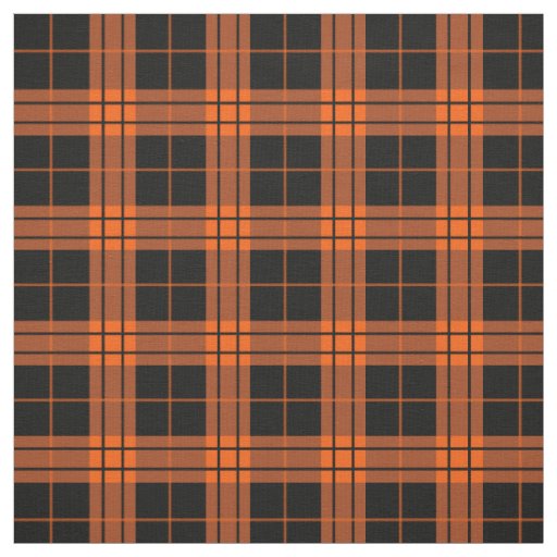 Plaid /tartan pattern orange and Black Fabric