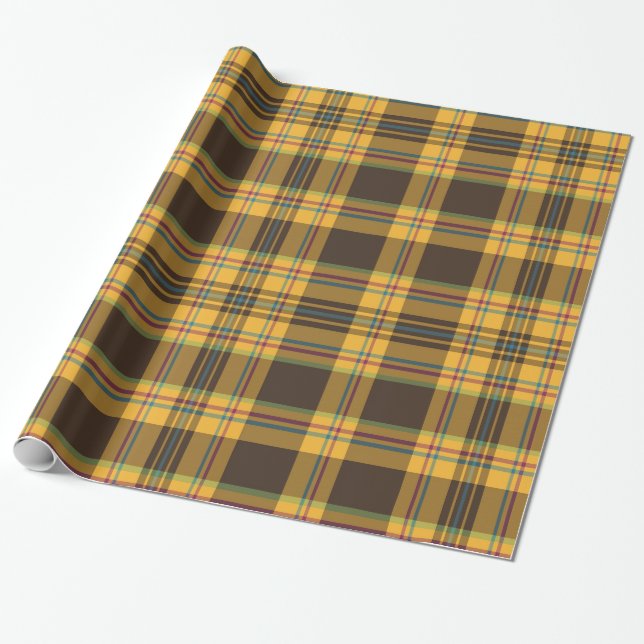 Plaid tartan pattern wrapping paper (Unrolled)