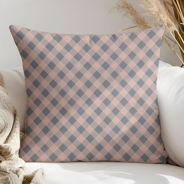 Plaid Tartan Pillow Coral Grey for Any Room (Plaid Tartan Pillow Coral Grey for Any Room)