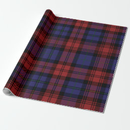 Plaid Tartan Red Purple Holiday Rustic Wrapping Paper