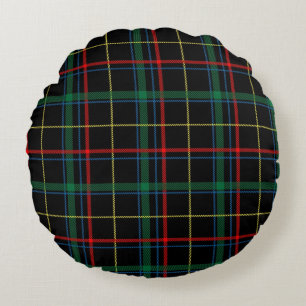 plaid tartan round pillow