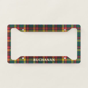Plaid Tartan Rustic Birthday Dad Clan Buchanan License Plate Frame