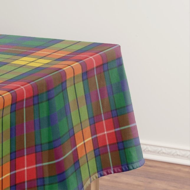 Plaid Tartan Scottish Clan Buchanan Check Tablecloth (In Situ)