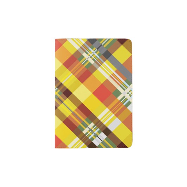 Plaid / Tartan - Sunflower - Passport Holder (Front)