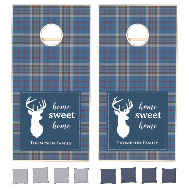 Plaid Tartan Thompson Family Name Cornhole Set (Set)