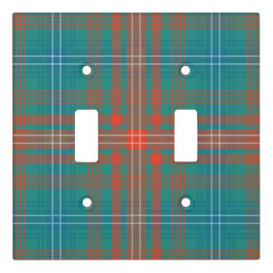 Plaid Tartan Turquoise Orange Home Decor Light Switch Cover