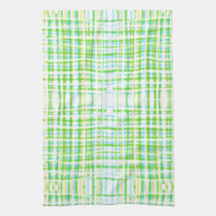 Plaid Tea-Towel In Blues and Greens Kitchen Towel