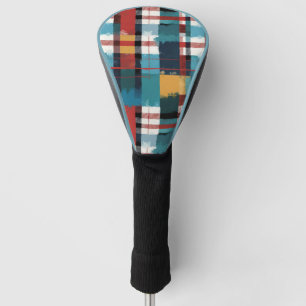 Plaid Teal Red Yellow White Golf Head Cover
