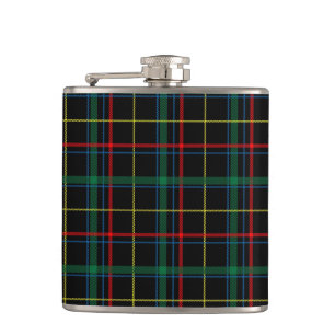Plaid Texture with Black Background-25774 Flask