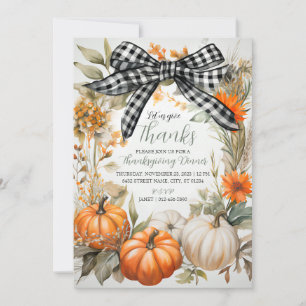 Plaid Thanksgiving Dinner Party Invitation
