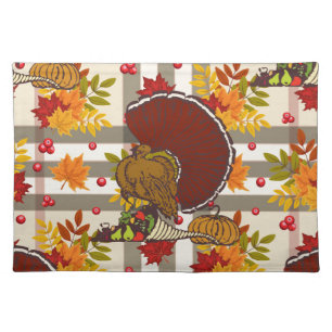 plaid thanksgiving turkey placemat