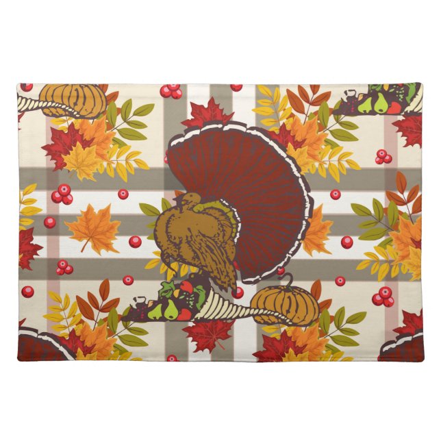 plaid thanksgiving turkey placemat (Front)