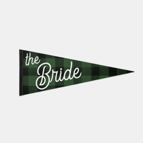 Plaid The Bride Camp Bachelorette Photo Prop Pennant Flag