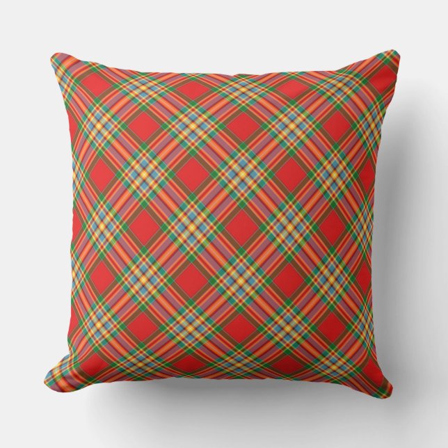 Plaid Throw Pillow Chattan Tartan Plaid Pillows (Front)