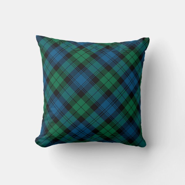 Plaid Throw Pillows Blackwatch Ancient Tartan (Front)