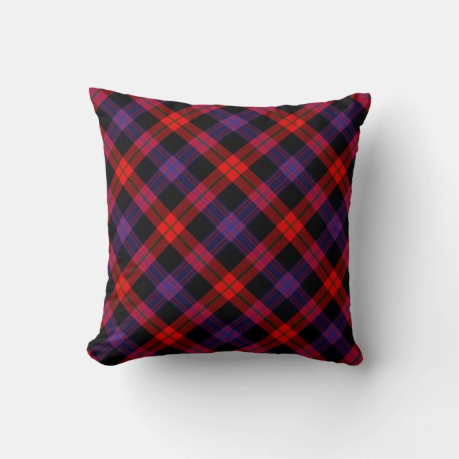 Plaid Throw Pillows Brown Modern Tartan Pillow (Front)