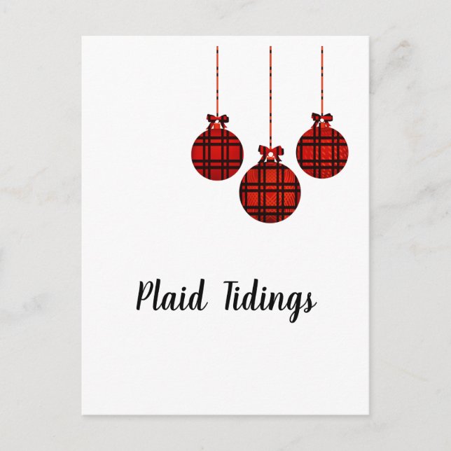 Plaid Tidings Christmas Postcard (Front)