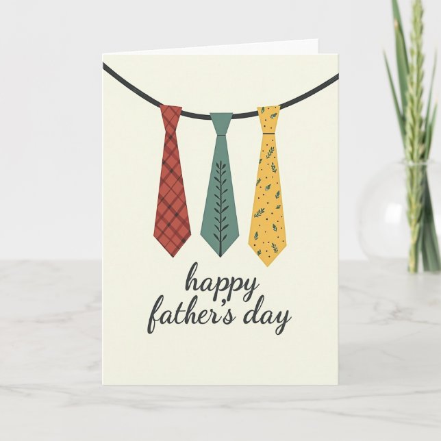 Plaid Ties Fathers Day Card (Front)