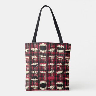 Plaid tooth tote bag