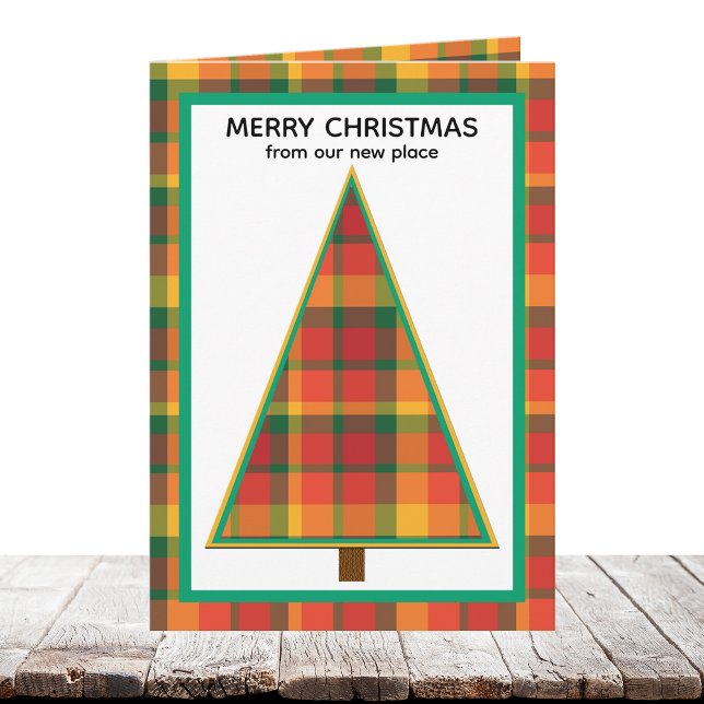 Plaid Tree Change of Address Holiday Moving Card (Creator Uploaded)