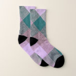 Plaid Triangle Pattern Socks<br><div class="desc">Unique lavender and green triangle pattern plaid socks for a new modern twist on plaid!</div>