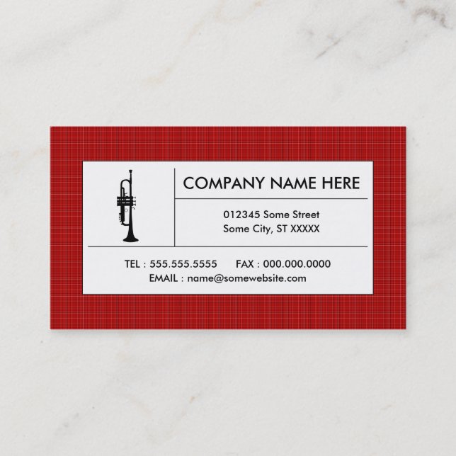 plaid trumpet business card (Front)