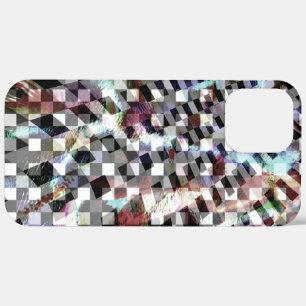 Plaid twisted under colored spots, simplistic iPhone 12 pro max case