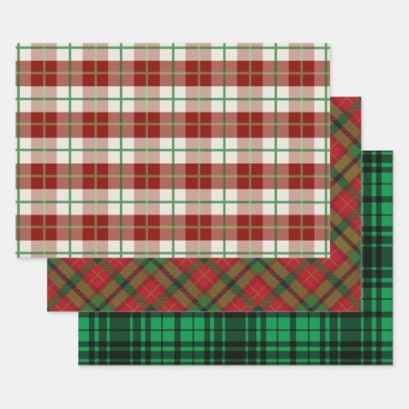 Plaid Vintage Country Christmas Holiday Tartan Wrapping Paper Sheets