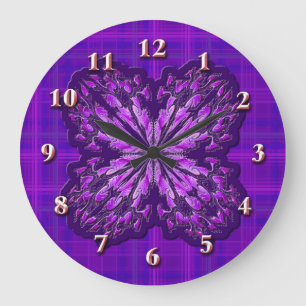 Plaid Wall Clock (Purple)