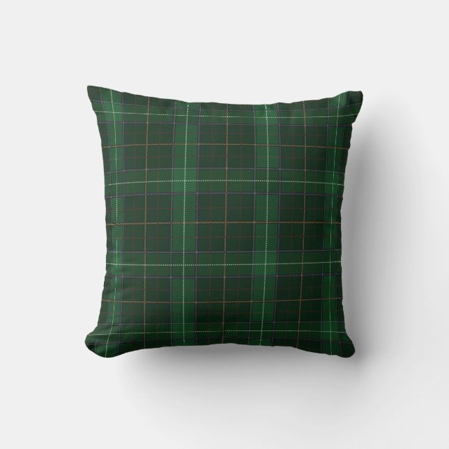Plaid Walsh Green Check Tartan Throw Pillow (Front)