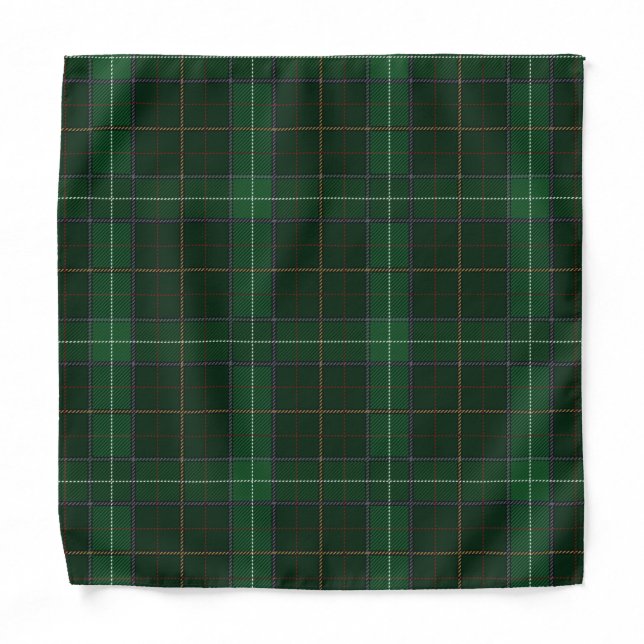 Plaid Walsh Green Classic Rustic Bandana (Front)