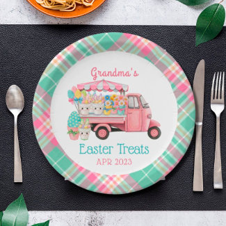 Plaid Watercolor Floral Market Truck Easter