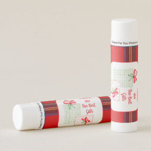 PLAID Watercolor Holiday Bow Friends are Best Gift Lip Balm