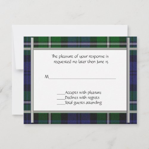 Plaid Wedding RSVP Card