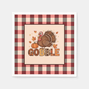 Plaid & Whimsy – Festive Thanksgiving Turkey Napkins