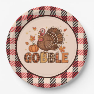 Plaid & Whimsy – Festive Thanksgiving Turkey Paper Plates