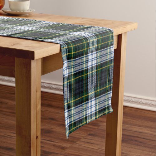 Plaid White Green White Clan Gordon Tartan Short Table Runner