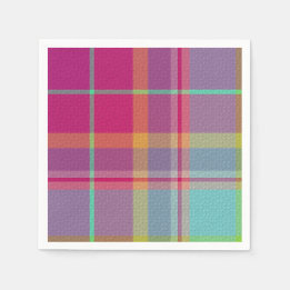 Plaid With Design Added Napkins