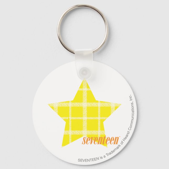 Plaid Yellow 4 Keychain (Front)